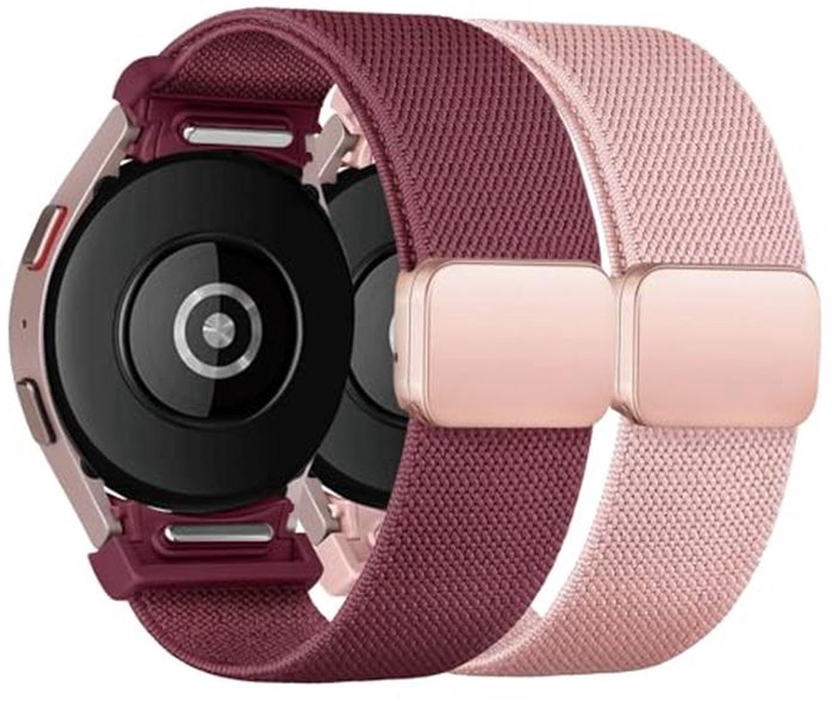 Sportieve nylon armband voor Galaxy Watch 5, 6, 7, en Classic - Een klik ontwerp zonder gaten