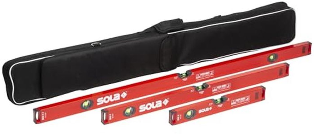 Waterpas Set 40/80/120 cm - Aluminium Profiel met Vergroting en Beschermtas