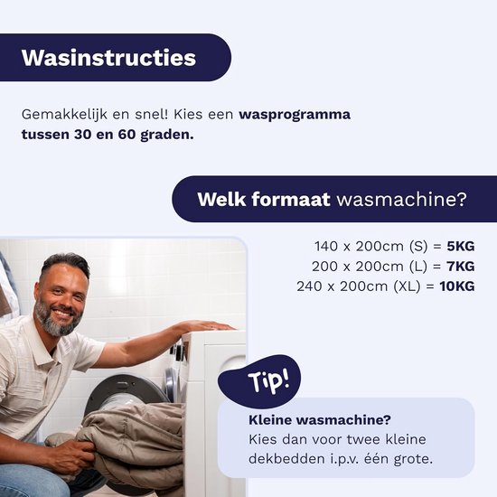 2-in-1 Dekbed zonder Overtrek - Wasbaar en Hypoallergeen - Teddystof Comfort Dekbed - 200x200 cm