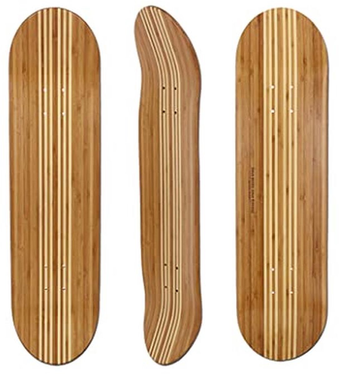 Skateboard Deck voor Double Kick Performance Bamboo Fineer Hoge Kwaliteit en Innovatieve Technologie Beige
