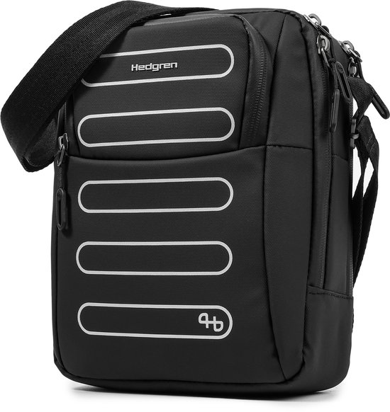 Hedgren RELAX M P sac bandoulière vertical avec protection RFID – Version M – Tissu recyclé déperlant - Noir