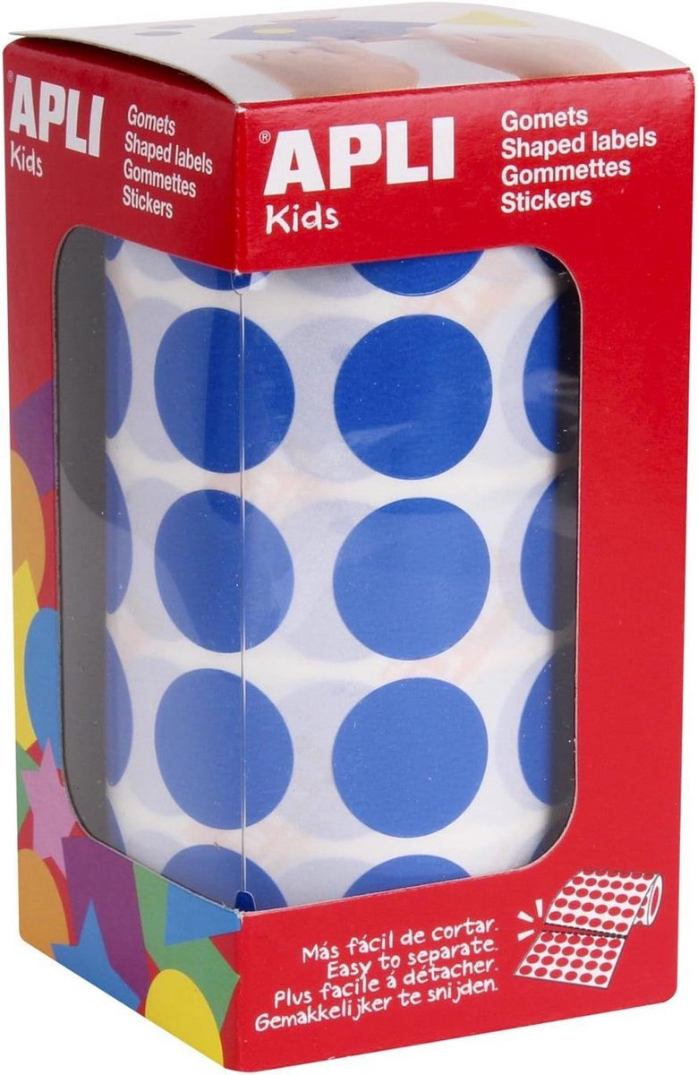 Ronde Zelfklevende Gomets 20 mm - Blauw - Creatieve Stickers voor Kinderen