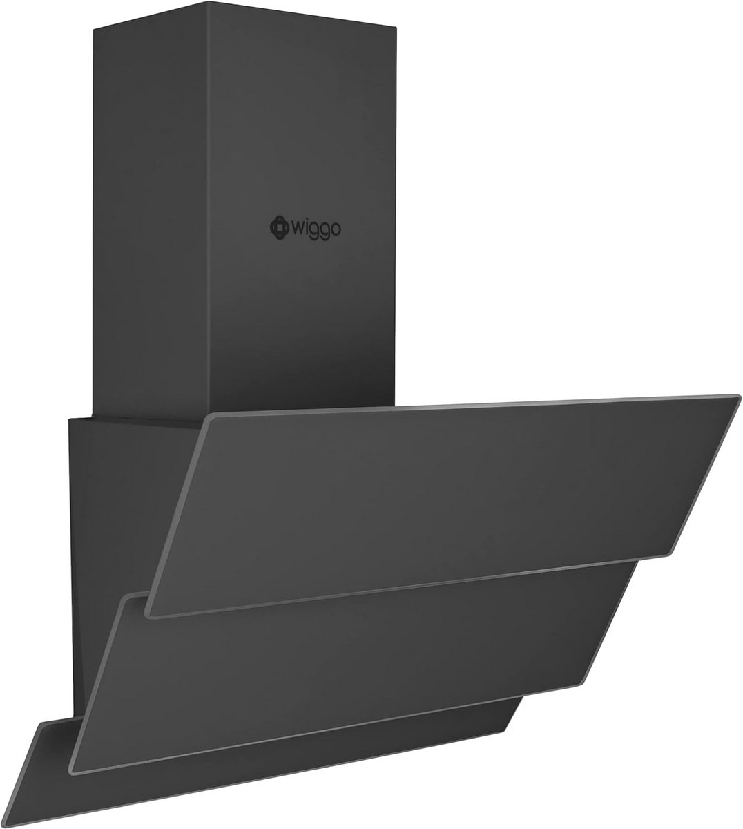 Schuine Afzuigkap 50 cm - Grijs Triple Glas - Efficiënt en Stijlvol