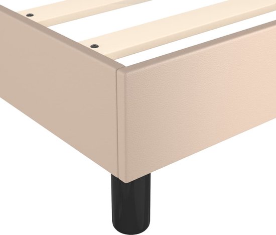 The Living Store Sommier tapissier simili cuir cappuccino 140x200 cm - Sommier tapissier - Sommier tapissier - Lit - Lit bébé - Meubles de couchage - Cadre de lit - Sommier - Lit double - Sommier tapissier - Lits - Lits Berceaux