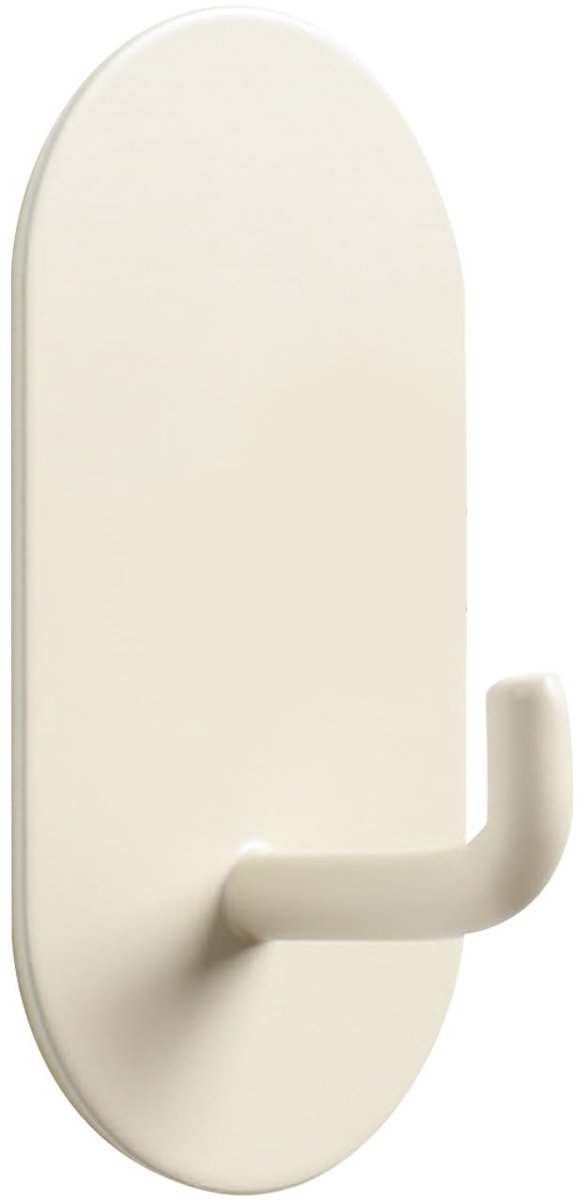 Mumusuki Premium ijzer achter de deurhaak met sterke lijm, matzwart, gemakkelijk te gebruiken, ideaal voor badkamer- of keukenorganisatie, waterdicht en stevig (crème)