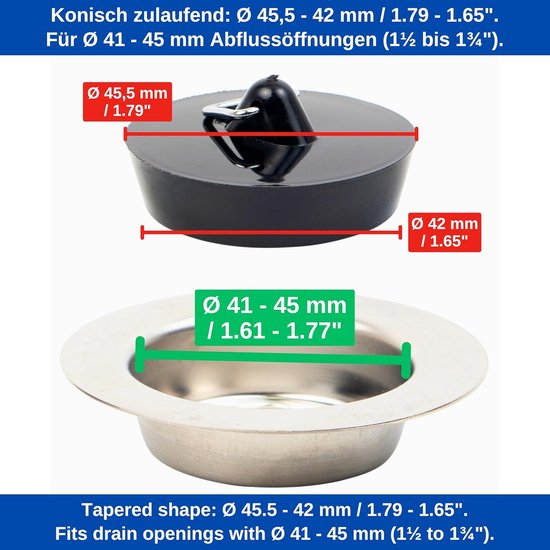 Rubber afvoerstop - Sanitair outlet online