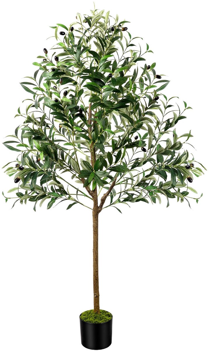 Unyqoos Grote Olijfboom van Kunststof voor Binnen en Buiten met Realistische Details Groen