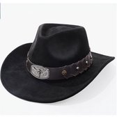 Cowboy Hoed voor Mannen en Vrouwen Met Brede Rand van Vilt en Leer Western Stijl als Cowgirl Hoed voor Liefhebbers en Feestelijke Gelegenheden Geschikt voor Binnen en Buiten Draagbaarheid