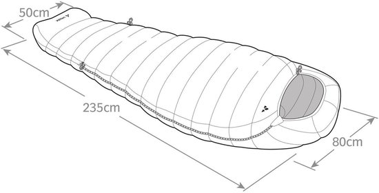 VAUDE Rotstein 450 DWN, Unisex, Slaapzak van Vaude — afbeelding 3
