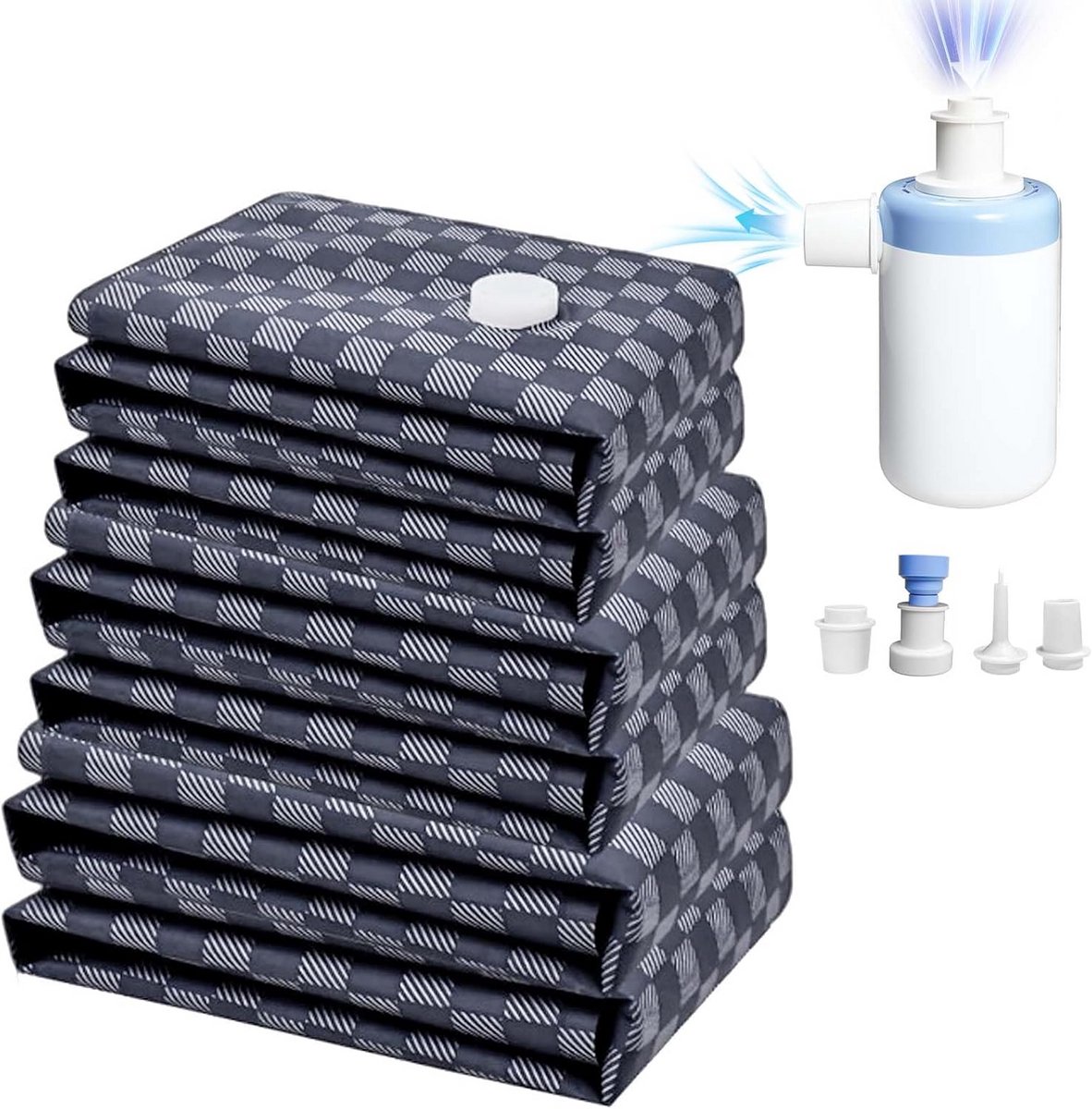 6x Vacuümzakken Kleding Reizen met Elektrische Pomp - Ruimtebesparende Compressiezakken