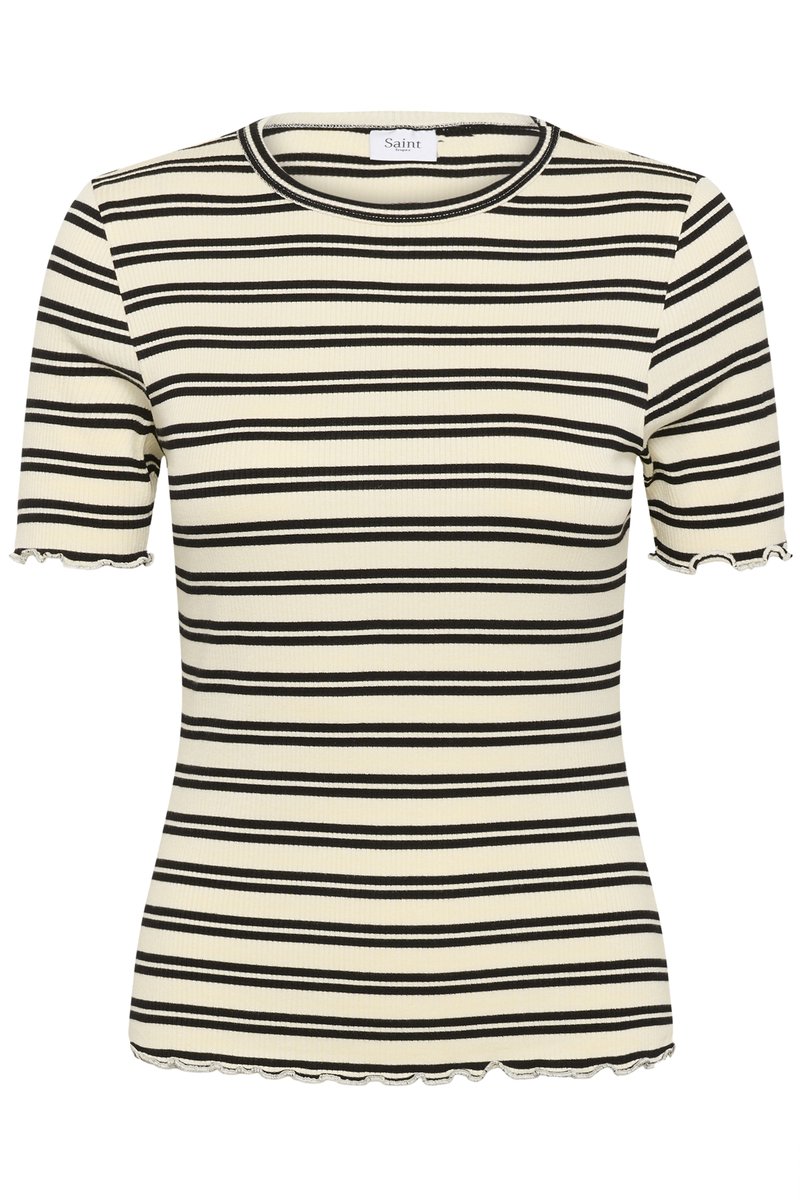 Saint Tropez OlaliaSZ SS T-Shirt Dames T-shirt - Ice Black Stripe