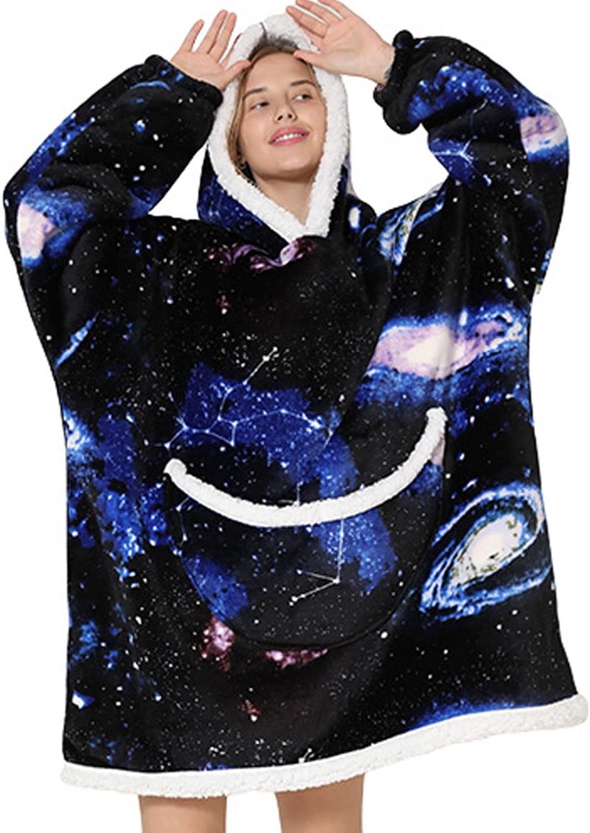 Extra Grote Hoodie Deken met Mouwen en Zak - Warm Draagbaar Comfort Kleed voor Dames en Heren