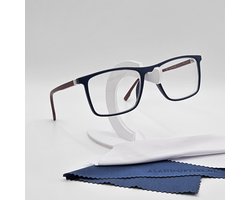 Afstandbril -2,5 / GEEN LEESBRIL / unisex bril voor veraf op sterkte / myopia glasses / MIN BRIL -2.5 / bril voor bijziendheid 2.5 / mat donkerblauw en bordeaux montuur met afstandslenzen / lunette pour ordinateur / 2024 Aland optiek