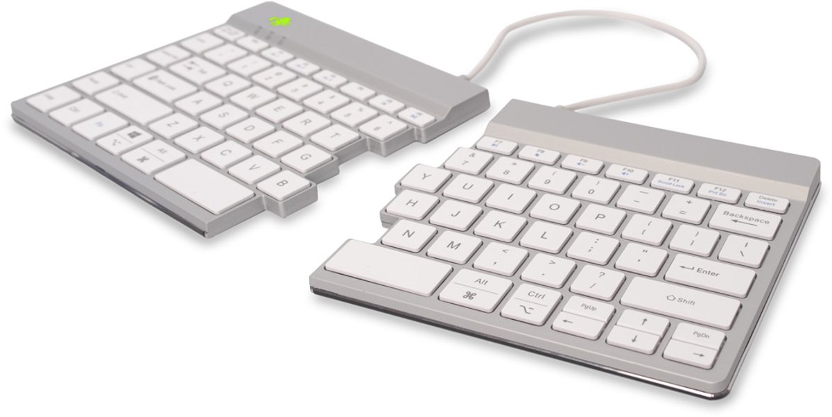 R-Go Split - Ergonomisch toetsenbord - Bluetooth - Break software - US QWERTY Layout - Wit
