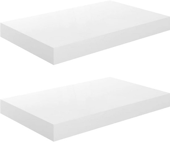 STILISTA Volato wandplank, set van 2, vrijhangend, kleur- en maatkeuze, 30 cm Arctic wit