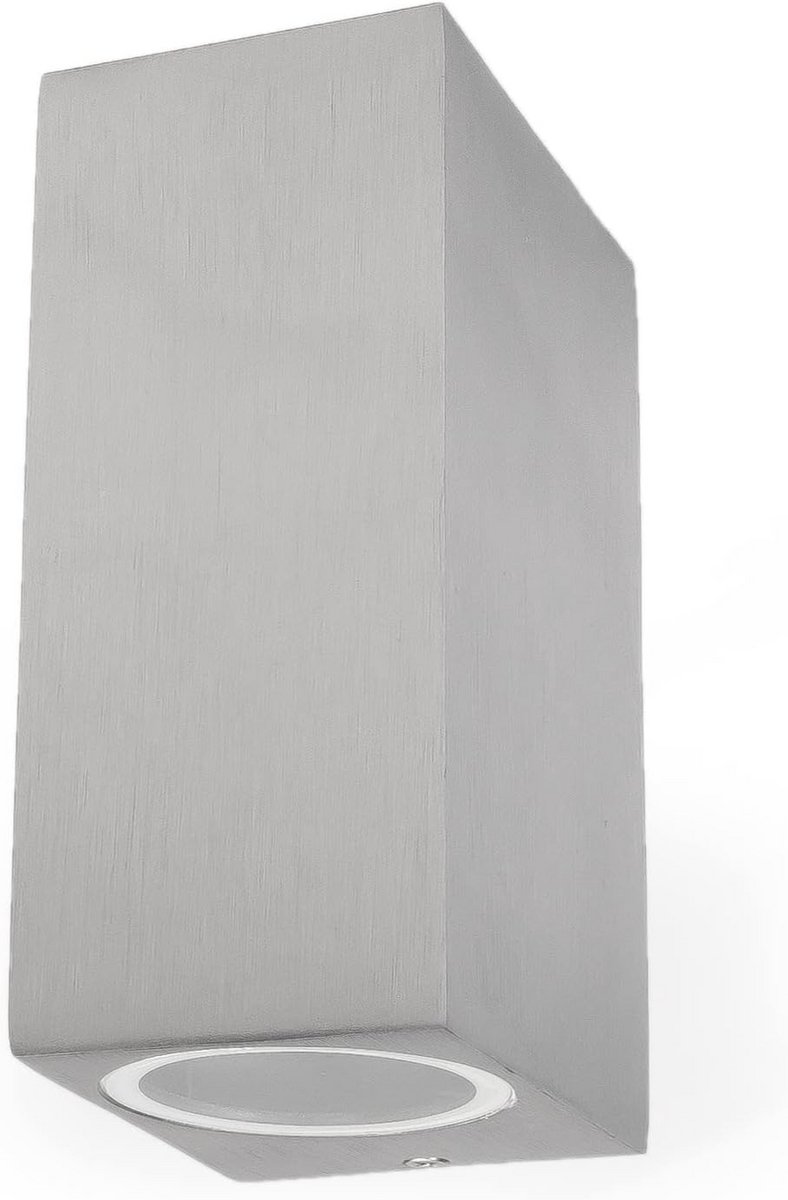 Moderne Aluminium Buitenlamp Vierkant - Wandlamp Up and Down (2x GU10)