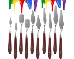 10PCS Paletmes - Paletmessen Schilderen - Schildersmessen - schraperset - Paletmessen set - roestvrijstalen schildermesset - Schildersmes spatelset…