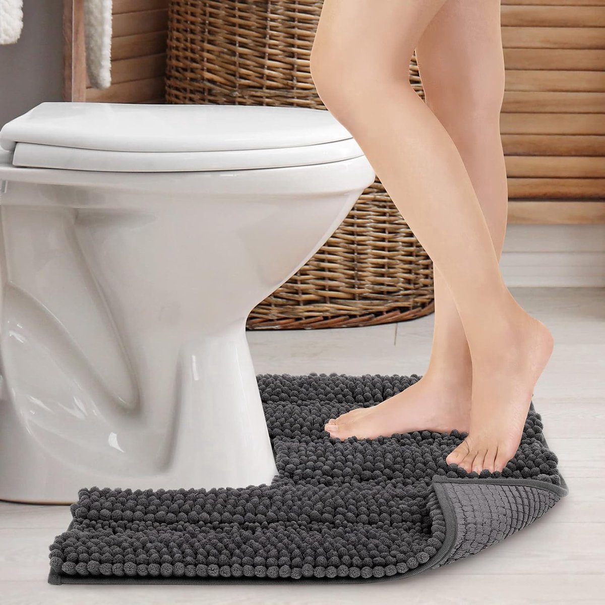 Stunq® Zachte en Absorberende Badmat met Antislip en Uitsparing voor Toilet