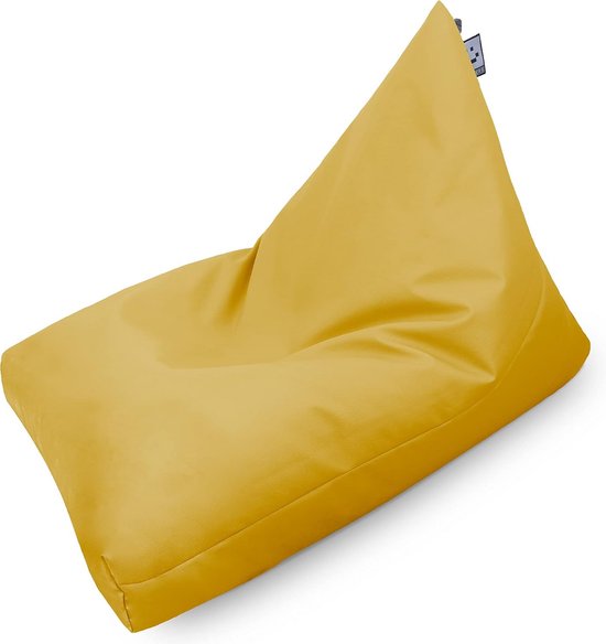 XL Piramide Zitzak XL Kunstleer Mosterd Geel Binnen