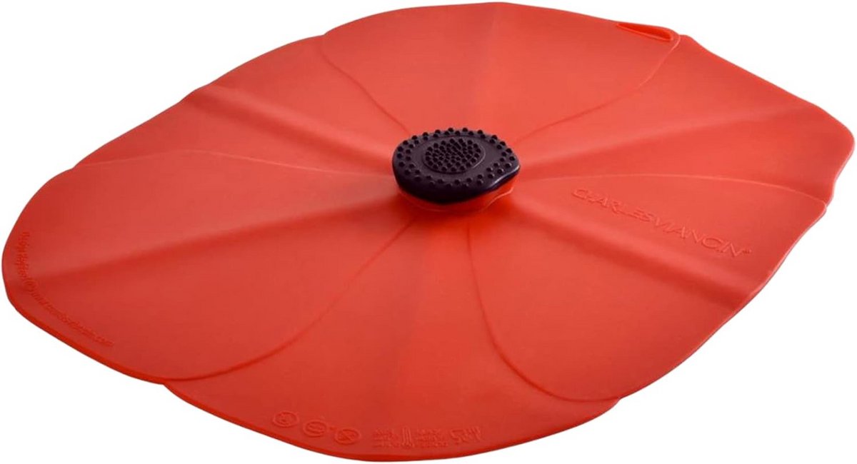 Universeel Rood Siliconen Deksel - 35x25 cm - Lekvrij en Herbruikbaar voor Koelkast en Oven