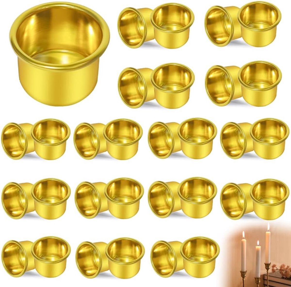 Stunq® Kaarsenhouder voor staafkaarsen, 30 stuks, zwart, kleine doe-het-zelf kaarsenhouders, decoratie, mini-kandelaar voor boomkaarsen, verjaardagskaarsen, tafelkaarsen, theelichtjes