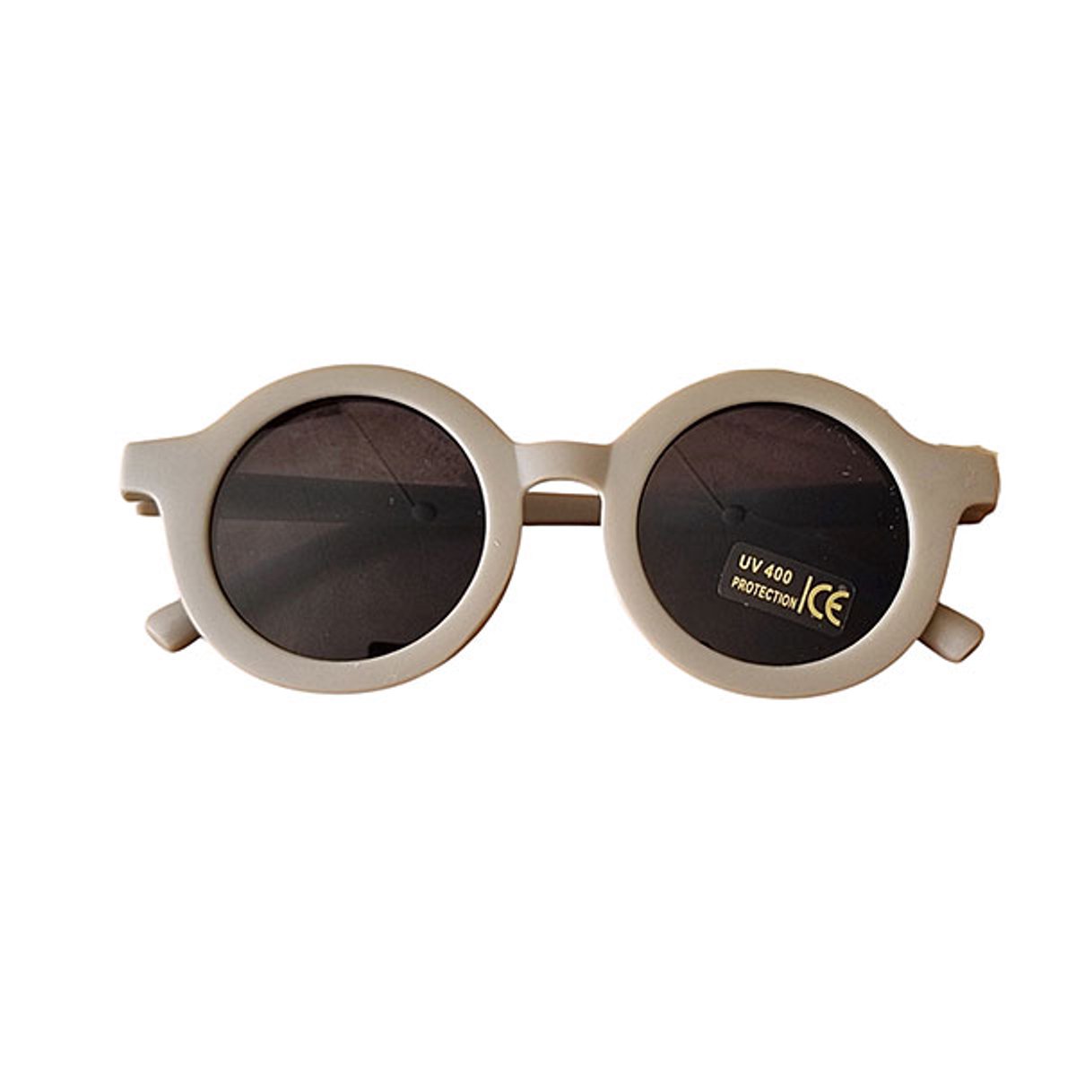 Rammelaartje kinderzonnebril UV400 rond – taupe one size