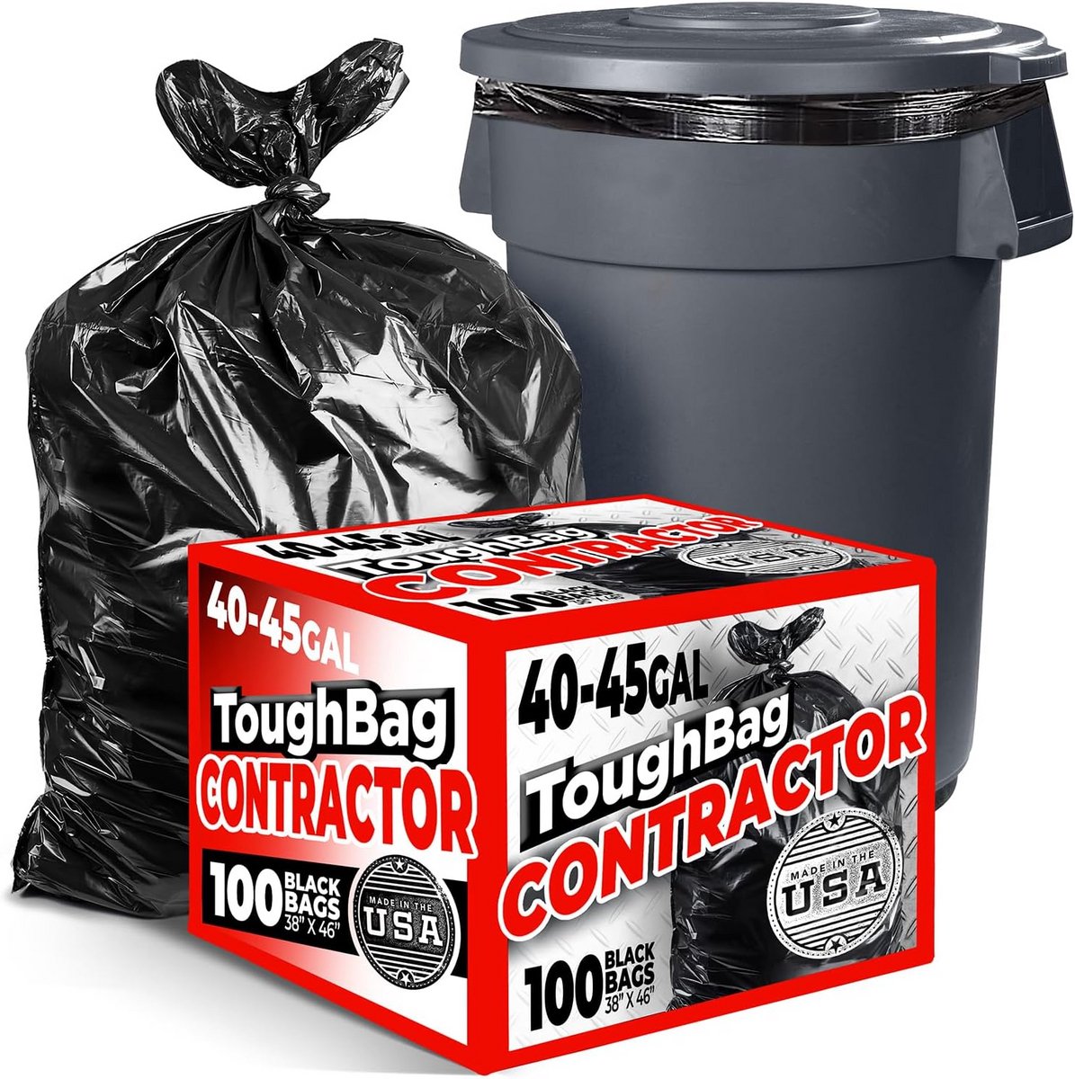 Extra Sterke Zwarte Vuilniszakken 100 Stuks 44 Gallon (Compatibel)