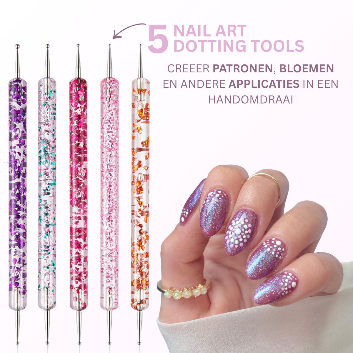 YUBBI Nail Art Penselen en Tools – 33 Delig - Afbeelding 3