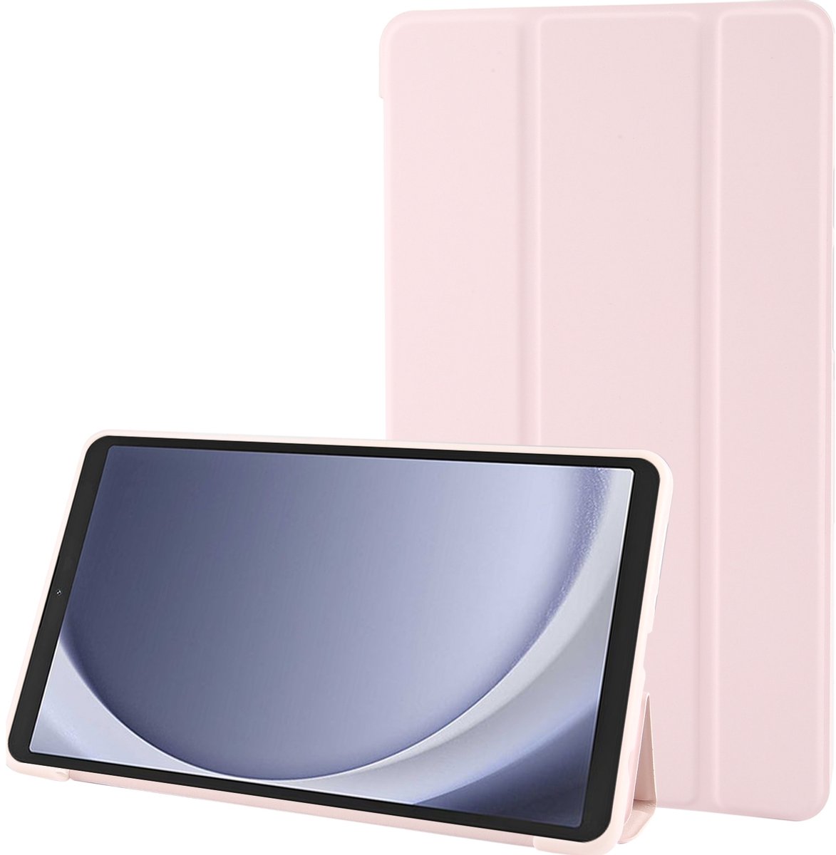 Mobigear Tablethoes geschikt voor Samsung Galaxy Tab A11 Hoes TPU,Kunstleer | Mobigear Tri-Fold Gel Bookcase - Roze