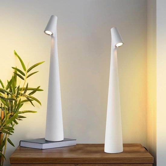 Set van 2 Draadloze Tafellampen - Oplaadbare Touch LED Lampen met 3 Niveaus Helderheid voor Binnen en Buiten