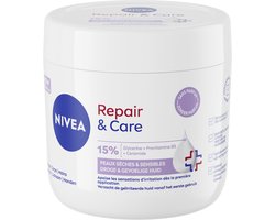 NIVEA Repair & Care Sensitive Bodycrème - 15% Glycerine, Provitamine B5 en Ceramide - Barrière Crème voor Gevoelige en Jeukerige Huid - 400 ml