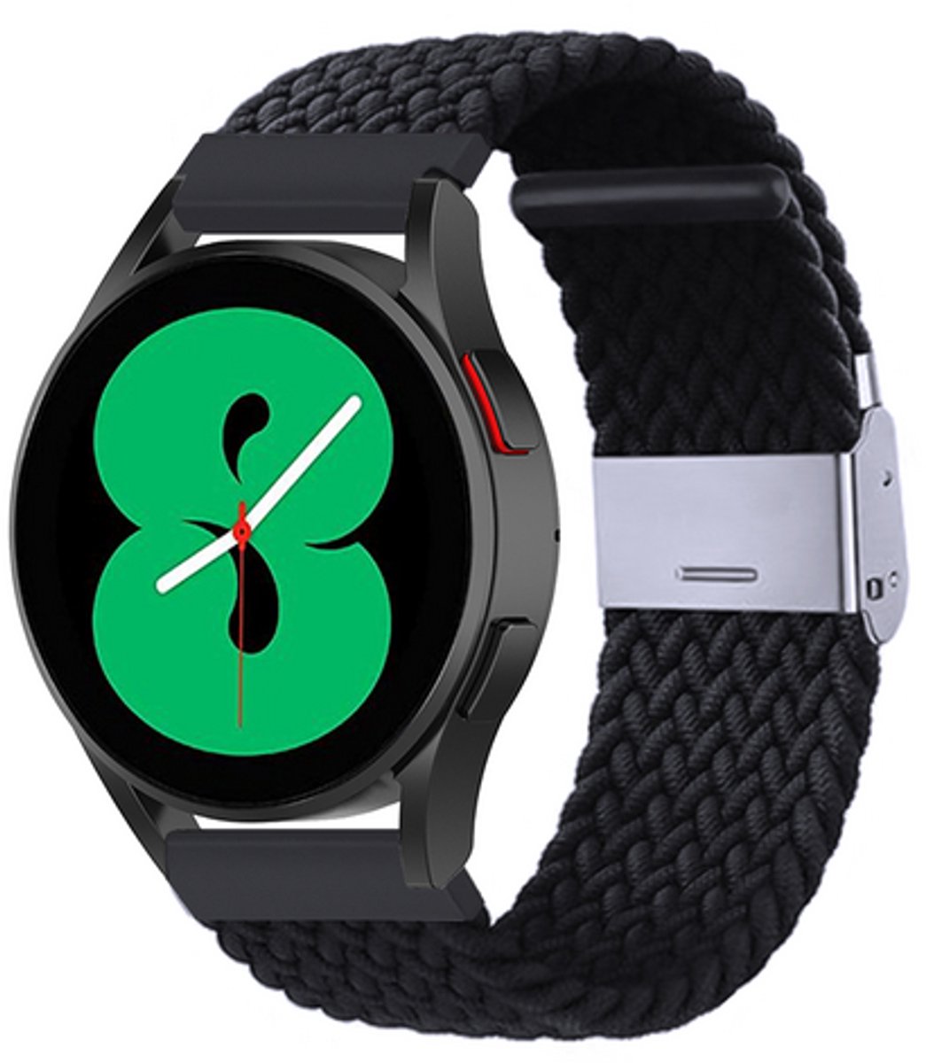 By Qubix - Braided nylon bandje - Zwart - geschikt voor Huawei Watch 5 - 46mm
