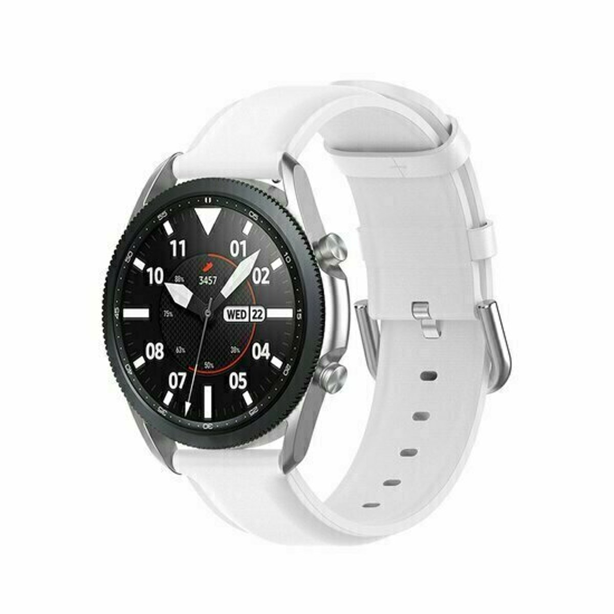 By Qubix - Classic leren bandje - Wit - geschikt voor Huawei Watch 5 - 46mm
