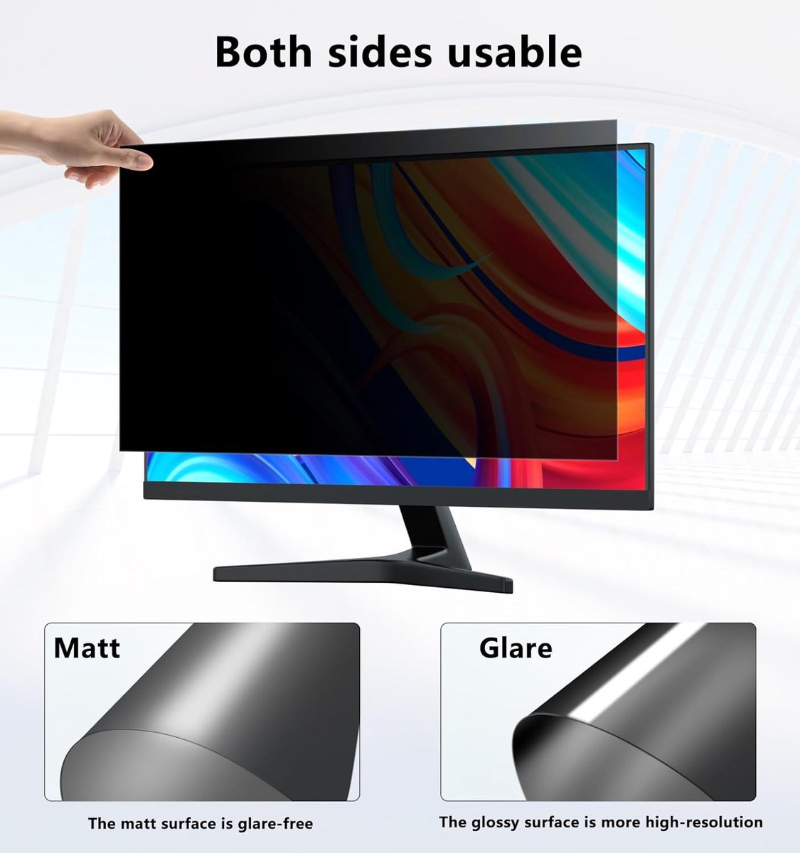 Famanu – 2 stuks verwijderbare computer privacyscherm filter voor 27 inch monitor 16:9 beeldverhouding anti-schittering anti-kras schermbeschermer