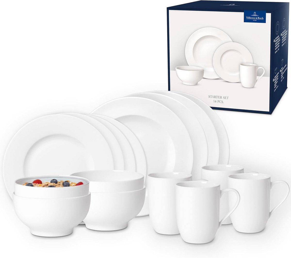 16-delige Set Tafelgoed Premium Porselein