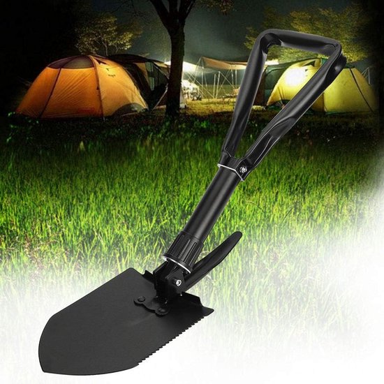 Inklapbare schop, stevige metaal schop 58 cm, draagtas, veelzijdig voor tuin, camping en outdoor — afbeelding 2