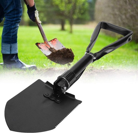 Inklapbare schop, stevige metaal schop 58 cm, draagtas, veelzijdig voor tuin, camping en outdoor — afbeelding 5