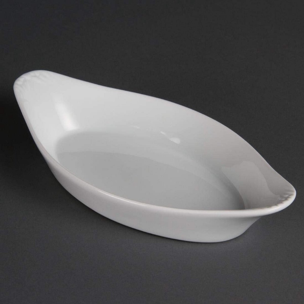 Ovale Porseleinen Schalen met Oren 26cm - Set van 6 - Oven- en Magnetronbestendig - Geschikt voor Vaatwasser en Vriezer