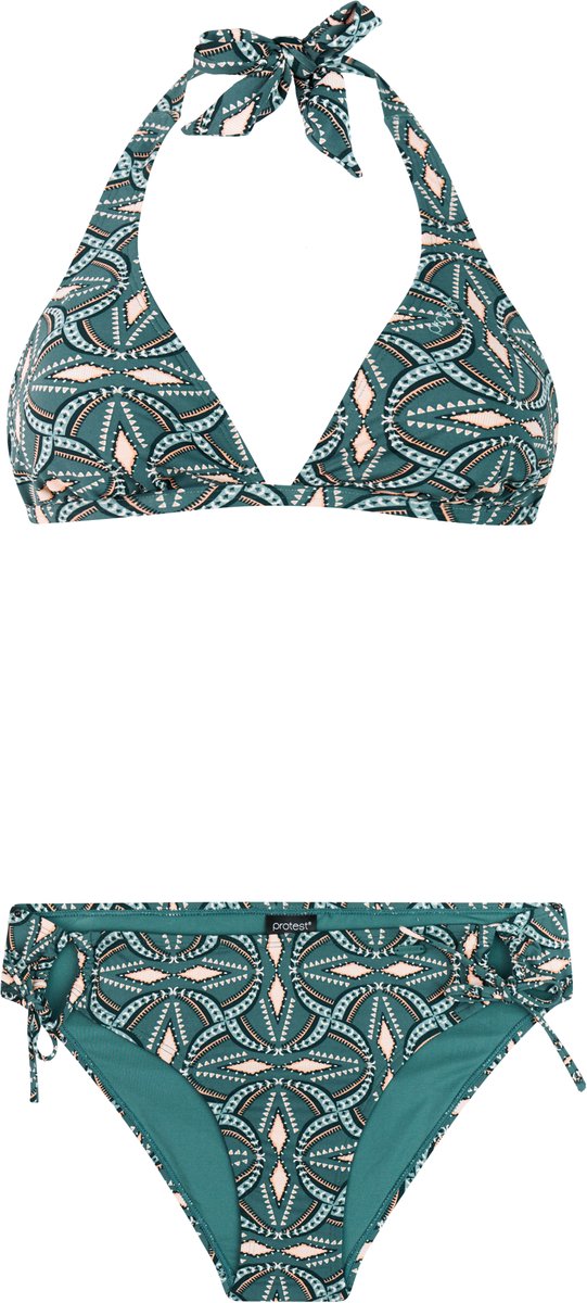 Protest PRTFungi - Halter bikini set Dames - Koordsluiting - Uitneembare vulling - Normale pasvorm - Medium dekking - Groen