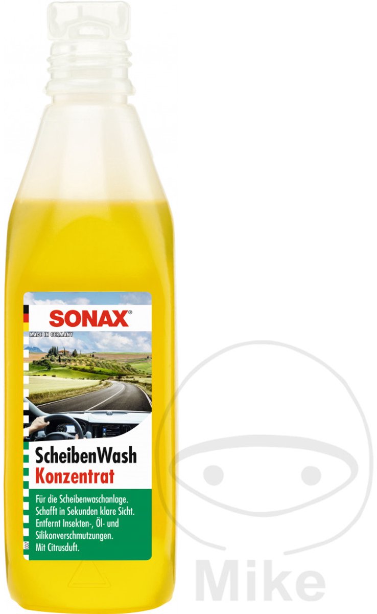 Sonax Ruiten Helder – Citrusscentre reinigingsconcentraat voor helder zicht, verwijdert insecten, olie, roest en siliconen, zonder spanningsbarsten in koplampen - 250ML