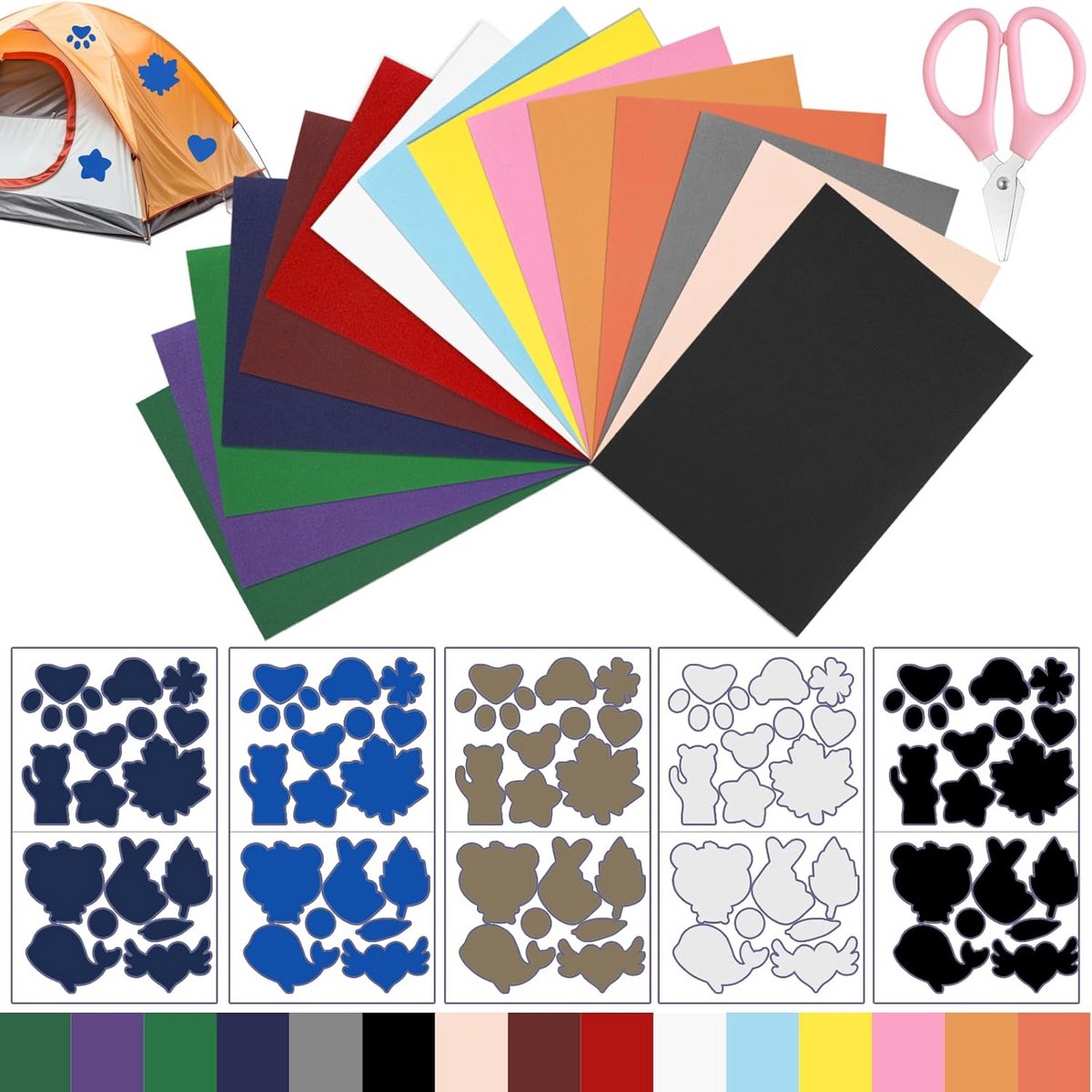 20x Zelfklevende Nylon Reparatiestickers (15x20/15x25 cm) Waterdicht voor Tent, Jas, Slaapzak en Buitenkleding