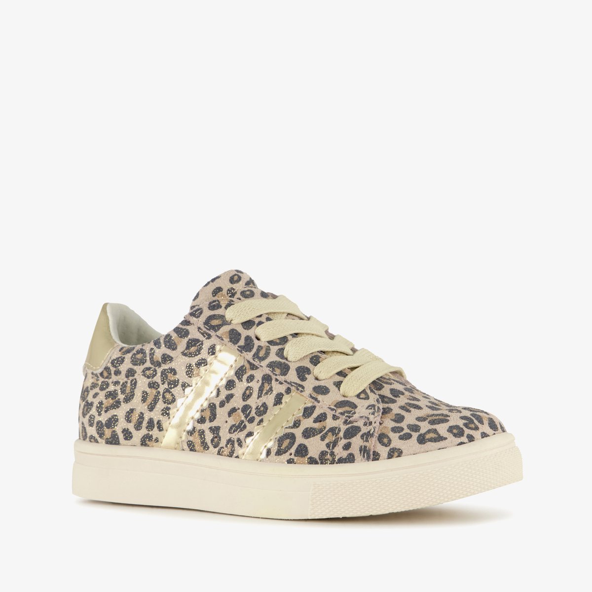 Stap meisjes sneakers met panterprint - Beige - Maat 25