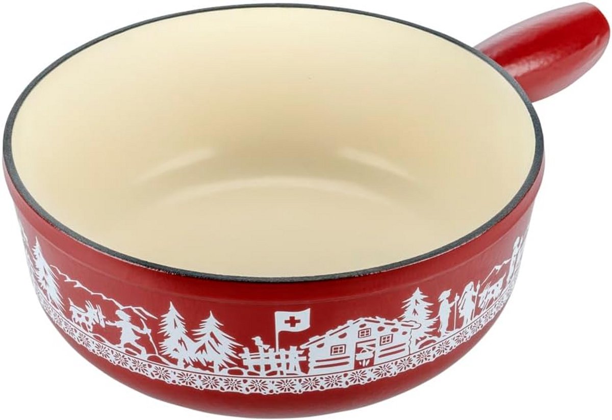 Gietijzeren Caquelon Voor Kaas Fondue 17 cm Geschikt Voor Inductie