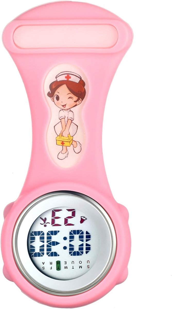 Siliconen Verpleegkundigershorloge met Pin en Clip - Kwarts Zakhorloge voor Zorgprofessionals