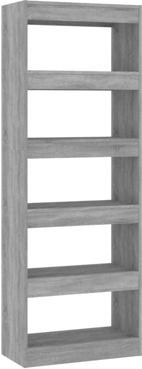 Boekenkast / kamerscherm 60x30x166 cm spaanplaat beton grijs - voor opbergen en ruimteverd