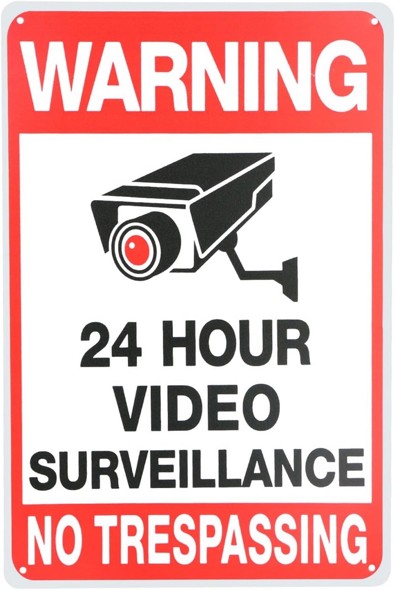 Waarschuwingsbord voor videobewaking - Duurzaam en weerbestendig 20 x 30 cm