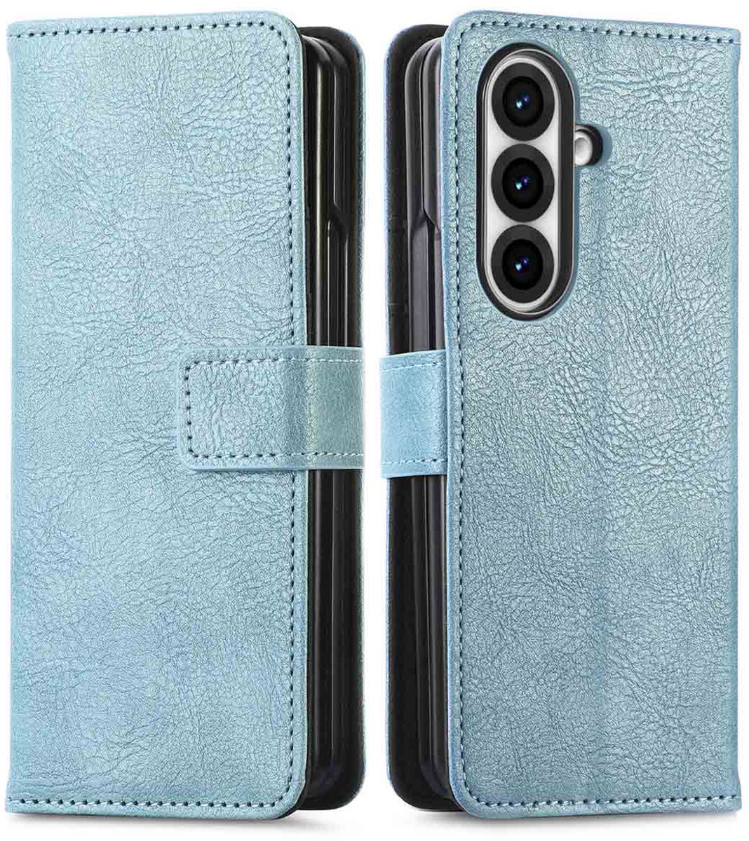 imoshion Hoesje - Geschikt voor Samsung Galaxy Z Fold 7 - Luxe Bookcase - Lichtblauw