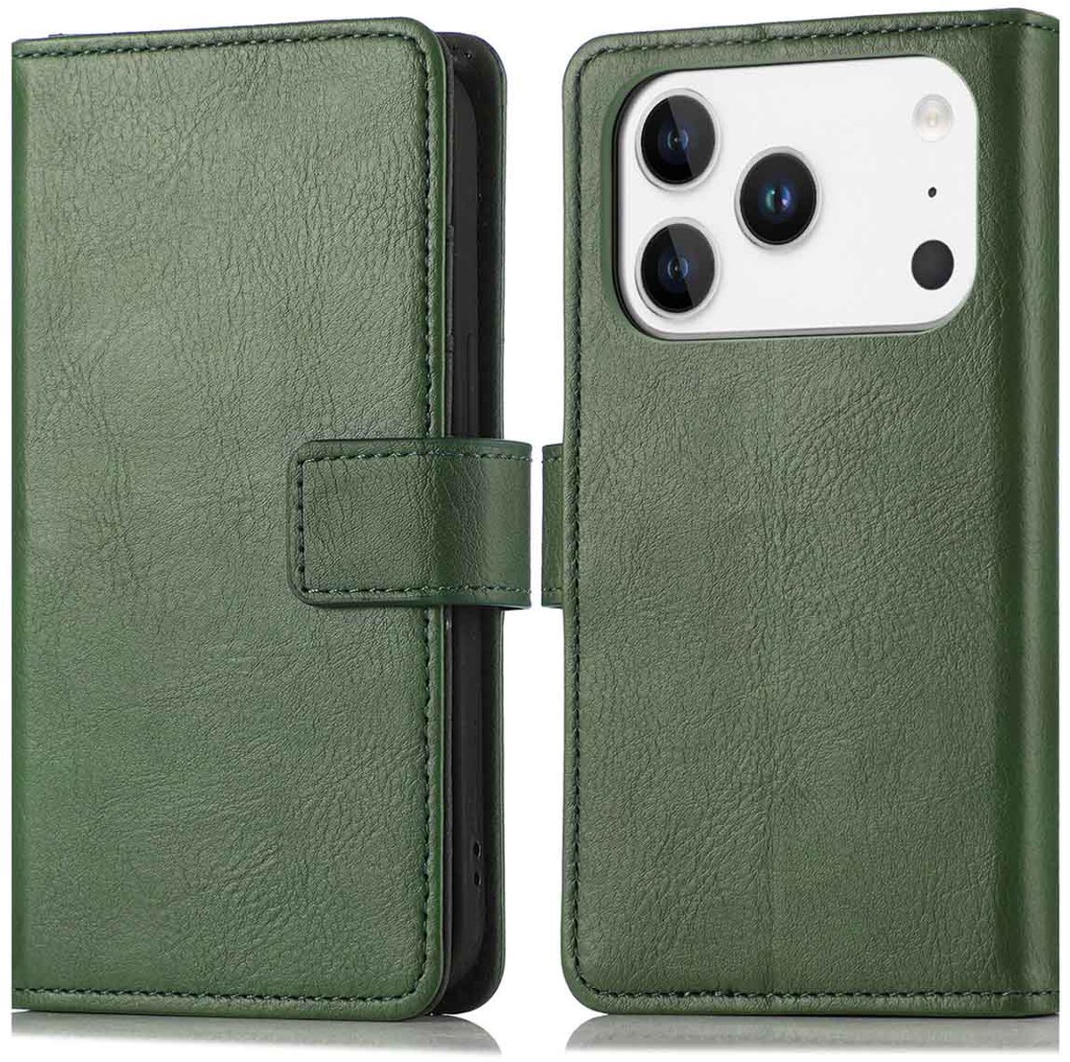 imoshion Hoesje - Geschikt voor Apple iPhone 17 Pro Max - Luxe Bookcase - Groen