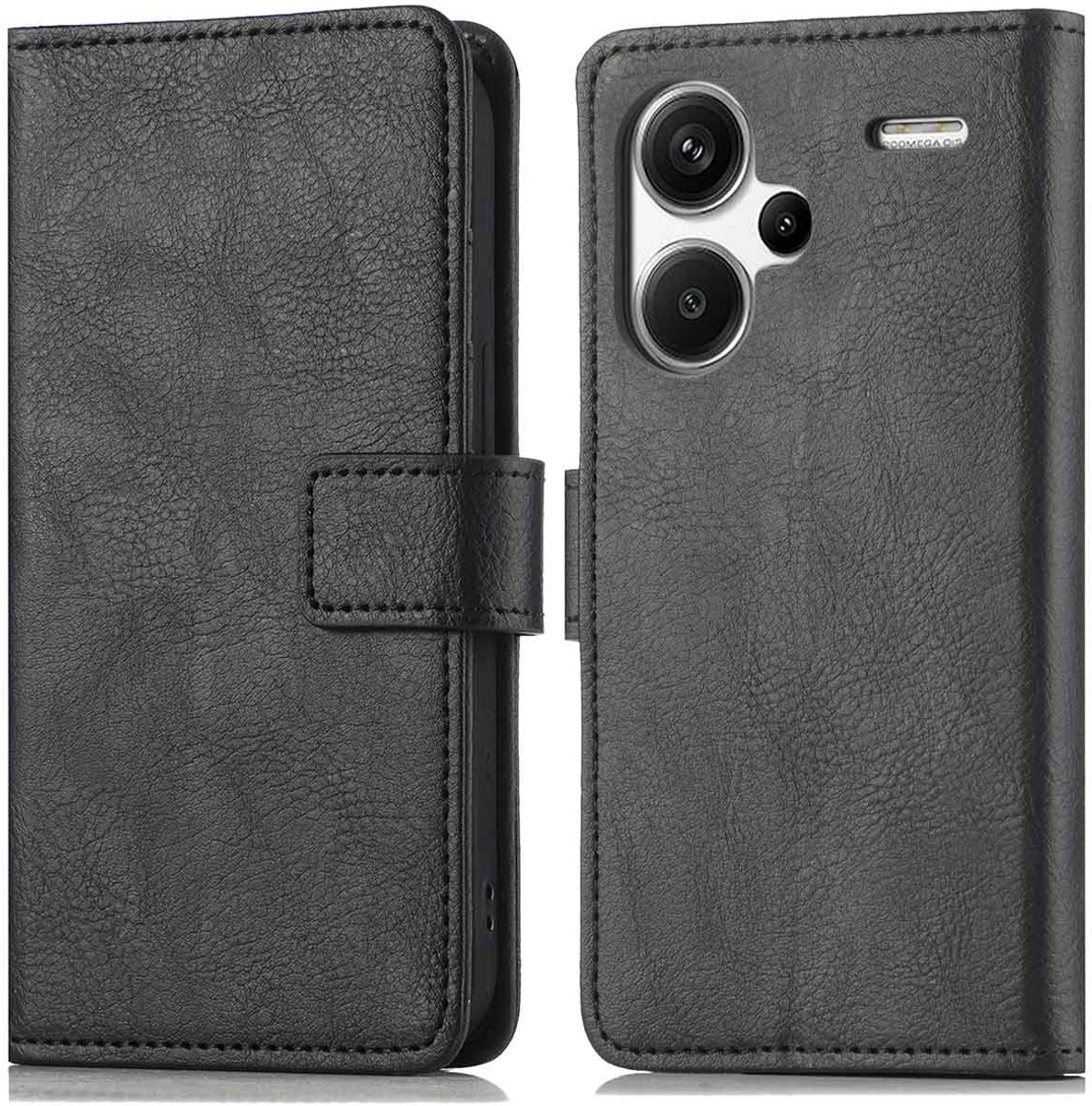 imoshion Hoesje - Geschikt voor Xiaomi Redmi Note 13 Pro Plus (5G) - Luxe Bookcase - Zwart