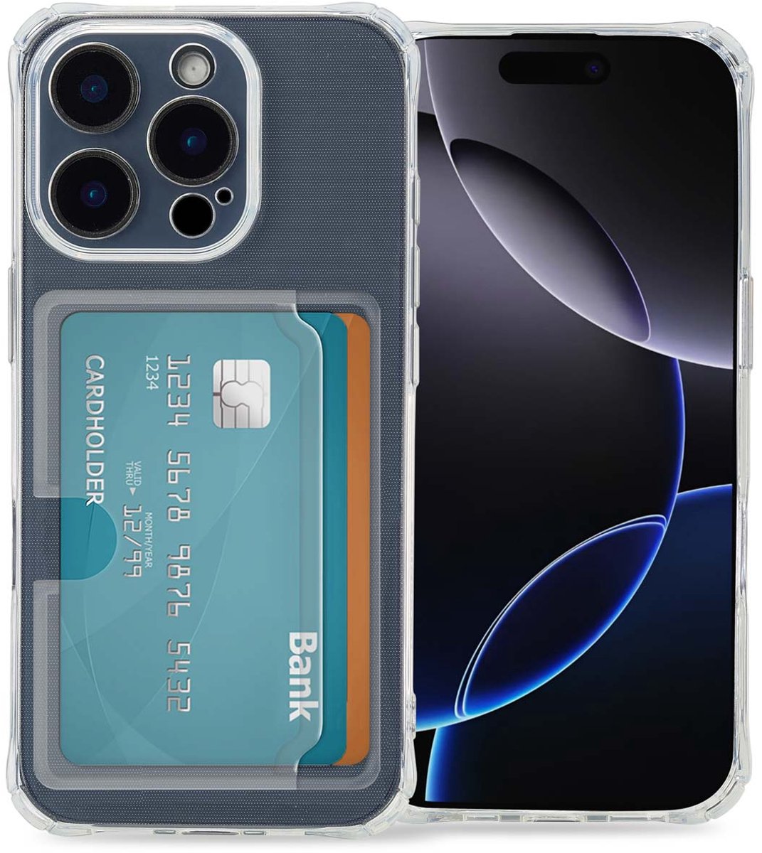 imoshion Hoesje met Pasjeshouder - Geschikt voor Apple iPhone 16 Pro - Transparant